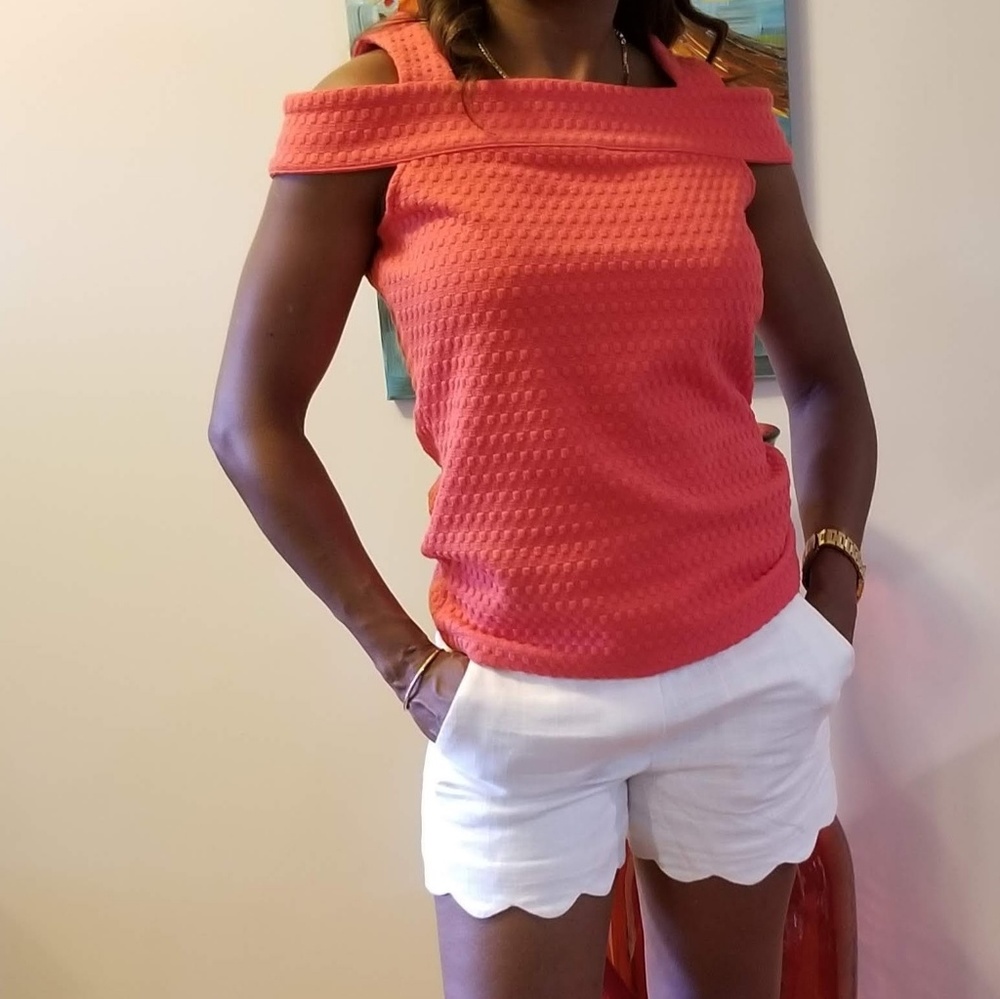 Michael Kors coral cut out blouse
